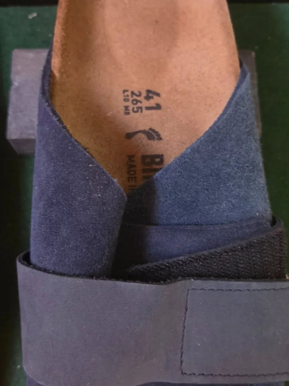 Birkenstock Kyoto Navy Suede Sandals Size 41 NWT